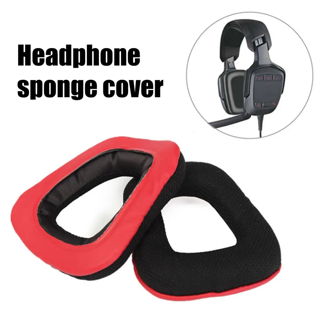 

1 Pair Of Headphone Sponge Cover For Logitech Earpads For G230 G430 G930 G35 F450 Gaming Headset Black & Red