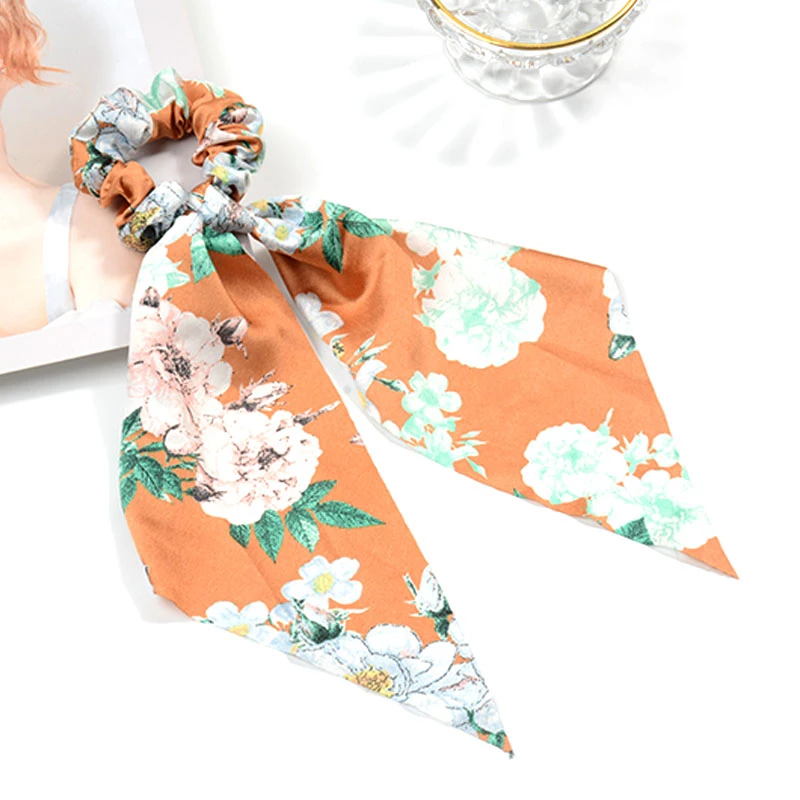 Модные аксессуары для волос с принтом Длинные ленты шарфов резинки телефона