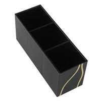3 slot brush holder storage box makeup cosmetic organize holder pencil organizer display stand black storaging box