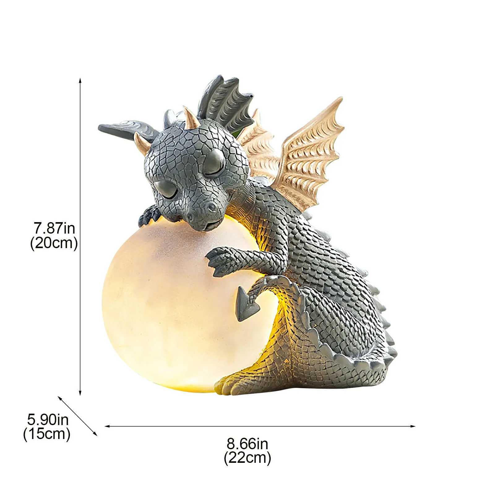 

MystiCalls Garden Dragon Meditated Statue Collecting 16cm Resin Ornament Outdoor gardens Yard Decoration Ornaments Art