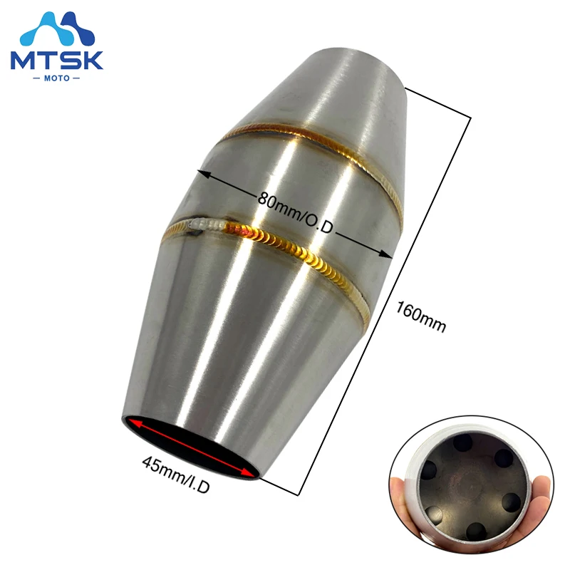 Глушитель выхлопной трубы мотоцикла Расширительная камера 45 мм Спортивная