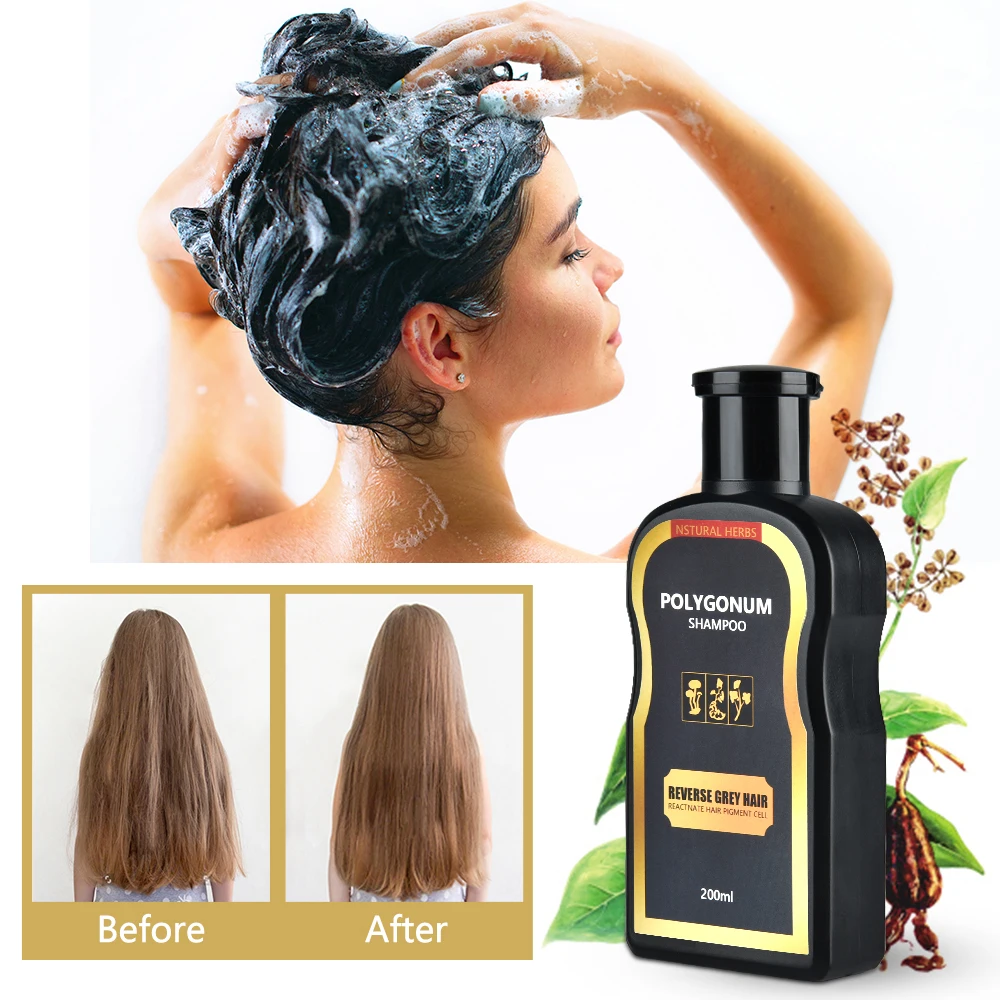 

200ml Hair Shampoo Shiny Hair Enhance Hair Root Anti Hair Loss Natural Herbal Polygonum Multiflorum Black Hair Shampoo