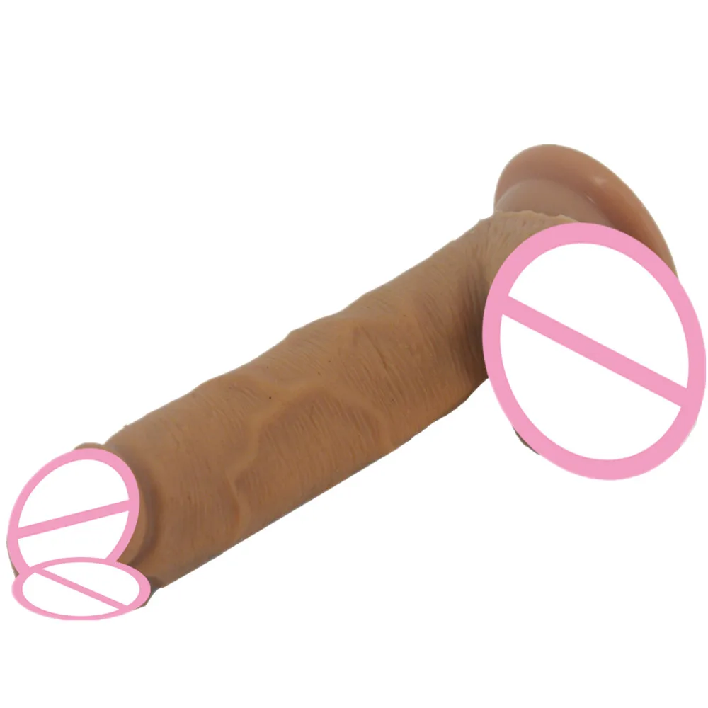 Реалистичный большой фаллоимитатор всасывающий мягкий силиконовый поддельный