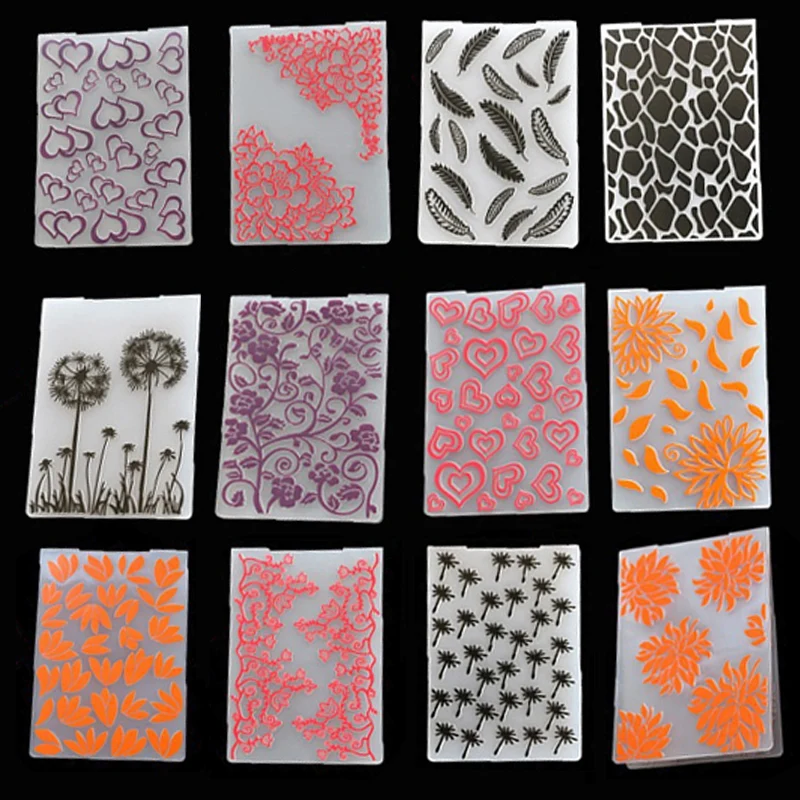 

Flowers 13 Styles Plastic Embossing folder Template for DIY Scrapbooking Craft Photo Album Card Holiday Handmade Decoration
