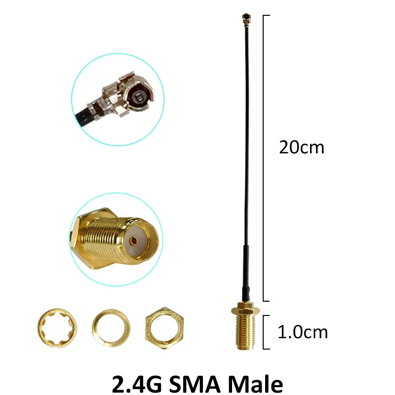 EOTH  2.4g antenna 3dbi sma male wlan wifi 2.4ghz antene IPX ipex 1 SMA female pigtail Extension Cable iot module antena