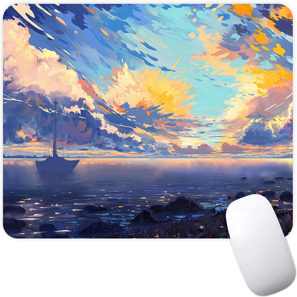 Маленький игровой коврик для мыши компьютерный ноутбука аниме ландшафтный