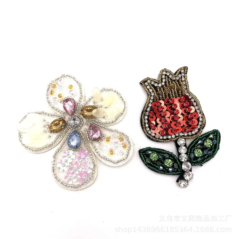 

10pcs/lot Luxury Bead Sequins Embroidery Patches Lily Flower Clothing Decoration Sewing Accessory Diy Applique