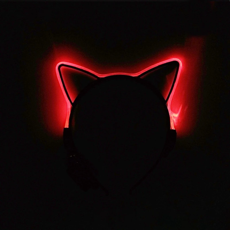 2 шт Хэллоуин светящиеся кошачьи уши дети обруч для волос игрушка Свадебная