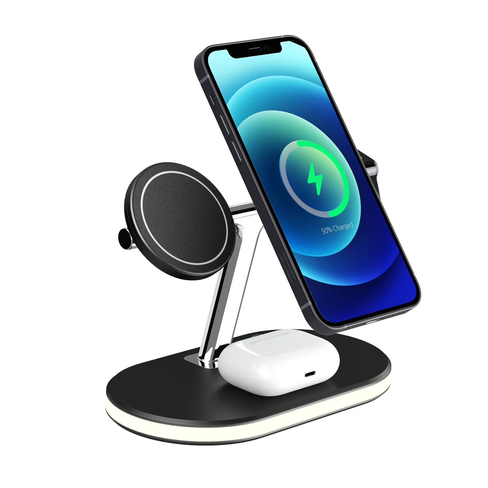 

C300 3In1 Magnetic Wireless Charger 15W Fast Charging Station For Magsafe IPhone 12 Pro Max Chargers For Apple Watch Airpods Pro