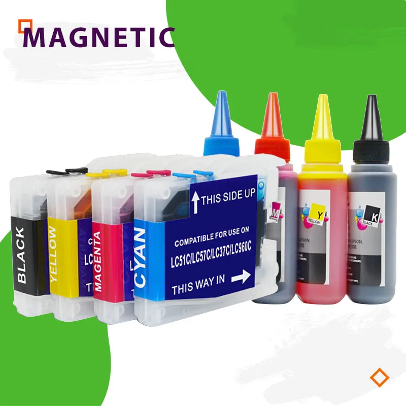 

Refillable ink cartridges LC10 LC37 LC51 LC57 LC960 LC970 LC1000 for Brother DCP-130C DCP-330C 340CN MFC-685CW MFC-845CW MFC-88
