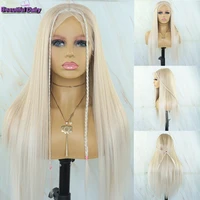 beautiful diary silky straight ombre blonde lace front wigs13x4 futura hair heat resistant synthetic lace front wigs for women