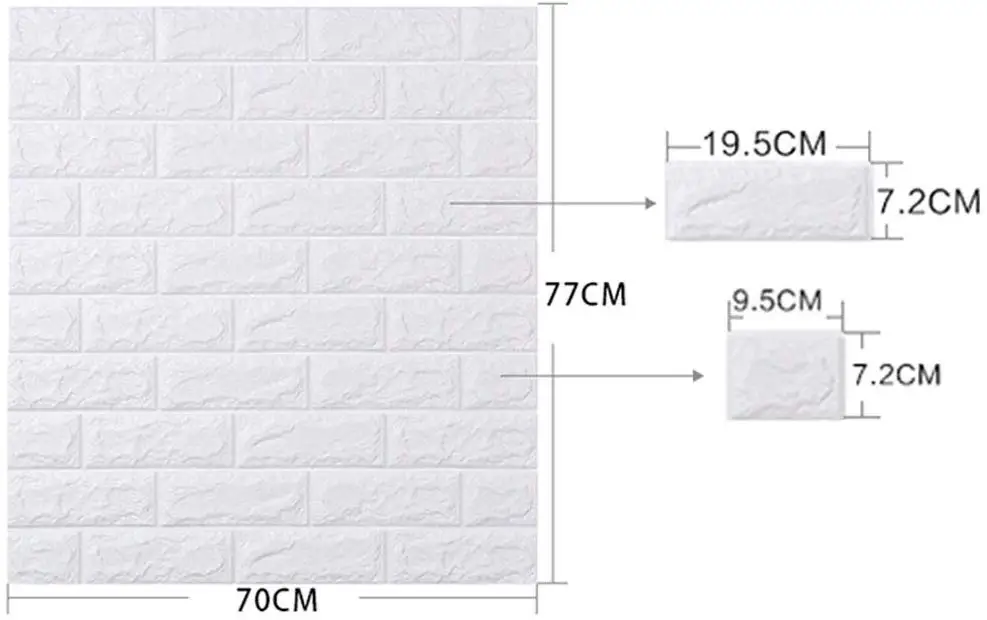 

10PCS DIY 3D Wall Stickers Imitation Brick Self Adhesive Wallpaper Bedroom Decor Foam Wall Sticker LivingRoom Background 70*77cm