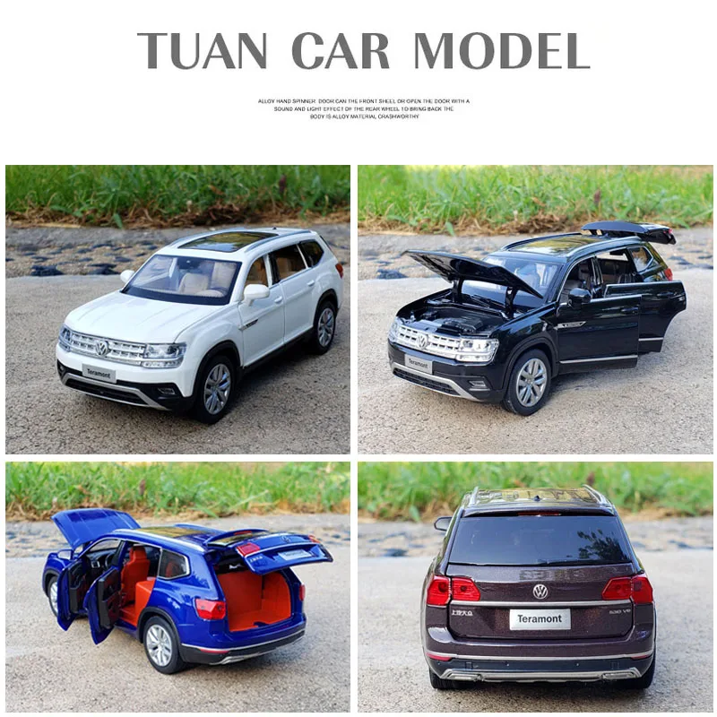 

1:32 Volkswagen-Teramont Car Model Alloy Car Die Cast Toy Car Model six open Pull Back Children's Toy Collectibles Free Shipping
