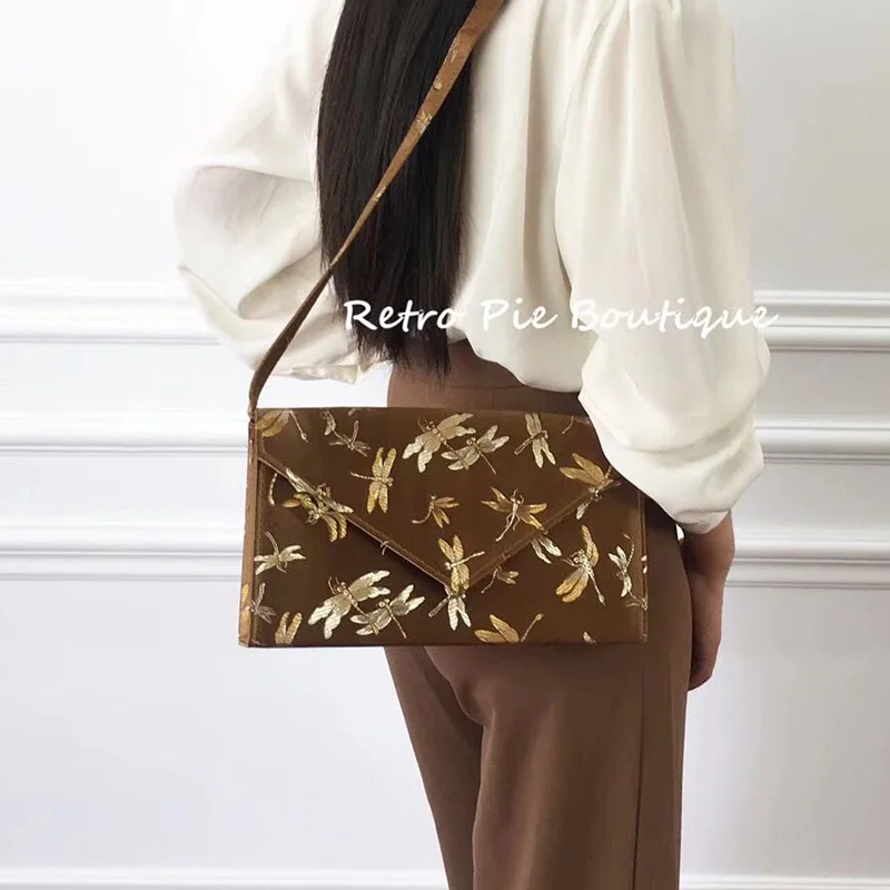 Модная женская нейлоновая сумка с вышивкой стрекозы на плечо для женщин 2020