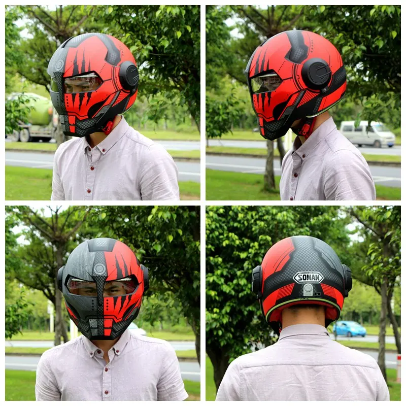 Соман шлем Железного человека откидной мотоциклетный робот стиль мотоцикл Casco