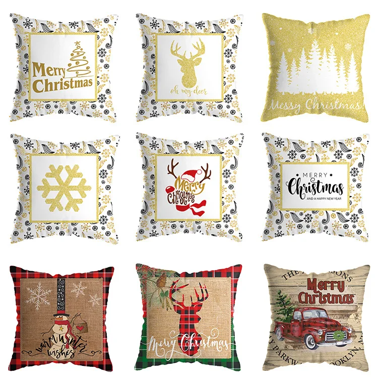 

2021 Soft Garden Chair Pillow Christmas Pillowcase Holiday Home Cushion Cover Office White Home Decoration Modern Wholesale
