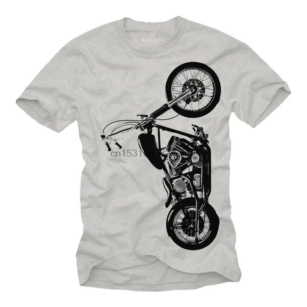 

Makaya Mens Biker Gift Motorcycle T Shirt Vintage Custom Chopper Gray S Xxl