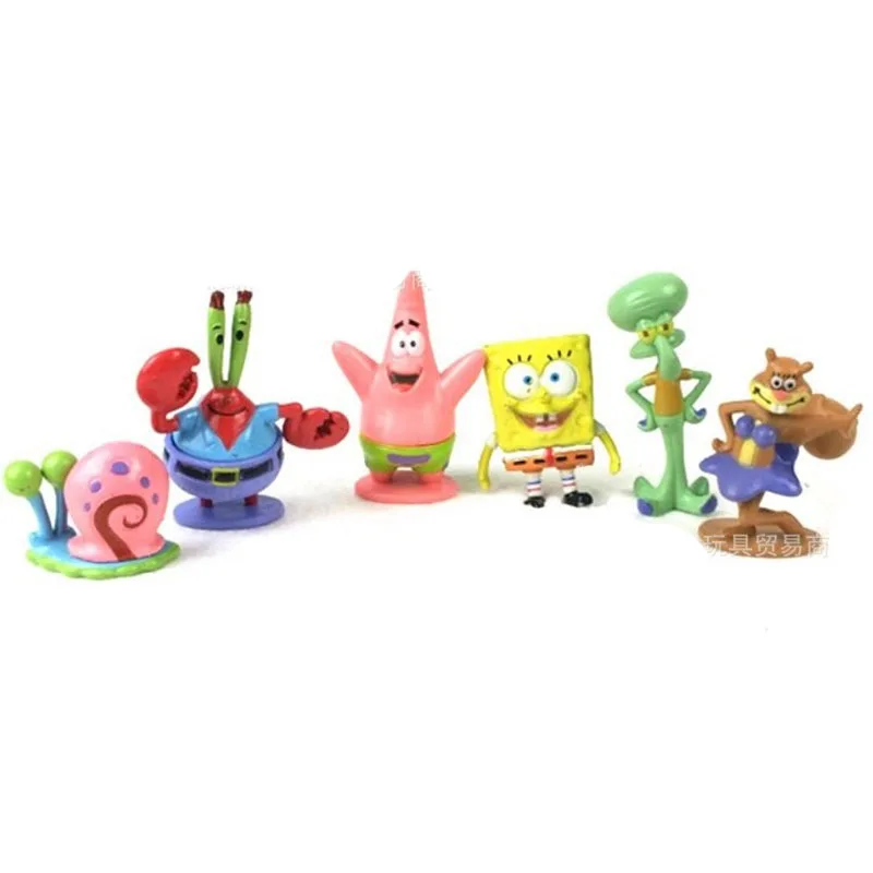 

Bandai Anime Figure Action Figure Spongeboob Figure Patrickstarr Desktop Ornament Collection Doll Children Toys
