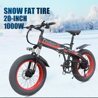 upgraded foldable electric bicycle 20 inch fat tire ebike 7 speed 1000w 48v 1014ah lithium battery powerful beach electric bike