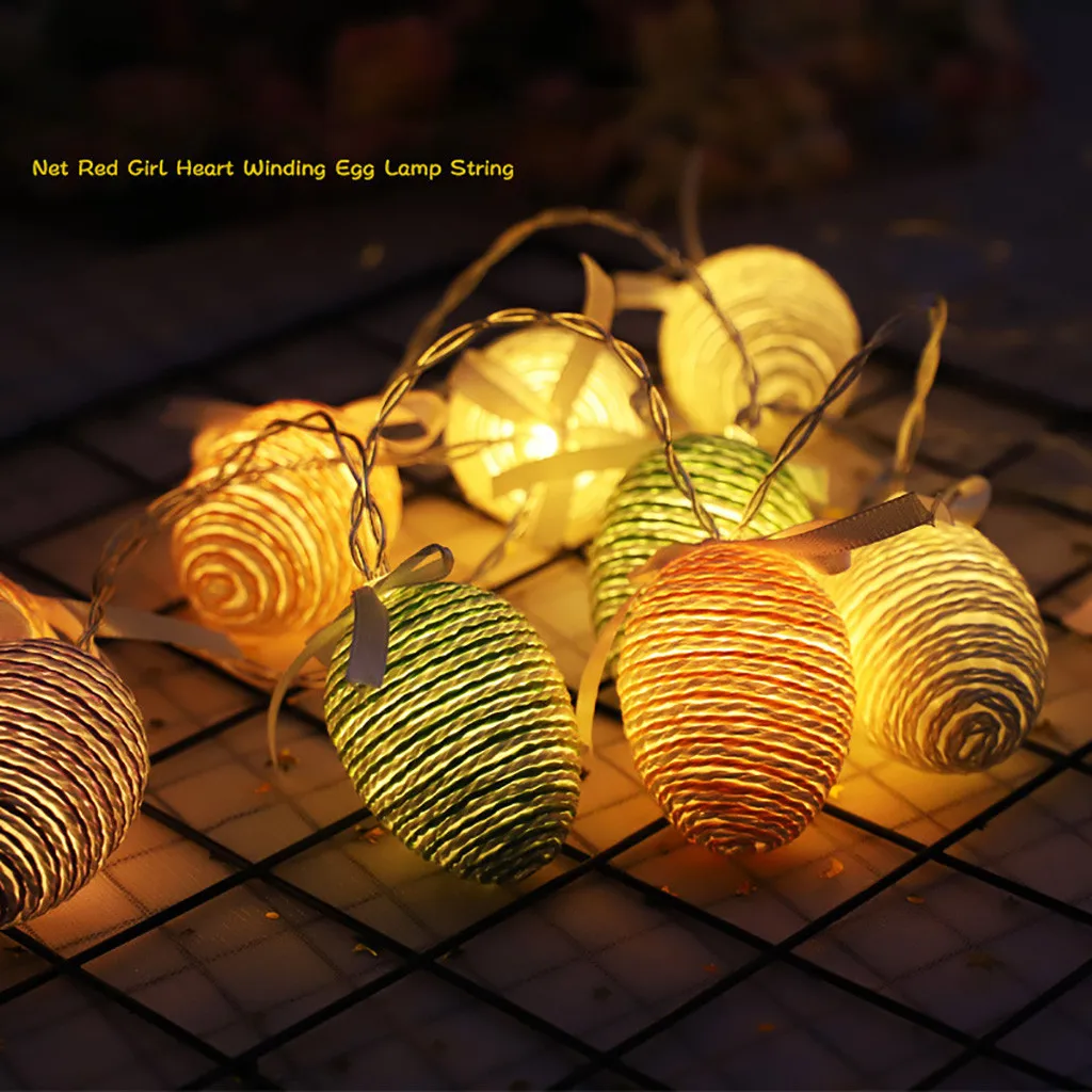 

Colorful USB LED String Lights Easter Eggs Hanging Ornament Happy Easter Decor Event Party Supplies Easter Decor For Home Table