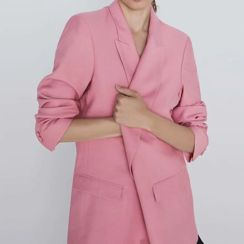 Женский простой облегающий Блейзер SAGACE с отложным воротником и длинным рукавом