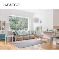 laeacco cozy decor living room gray wall sofa window floor interior photographic background photo backdrops for photo studio