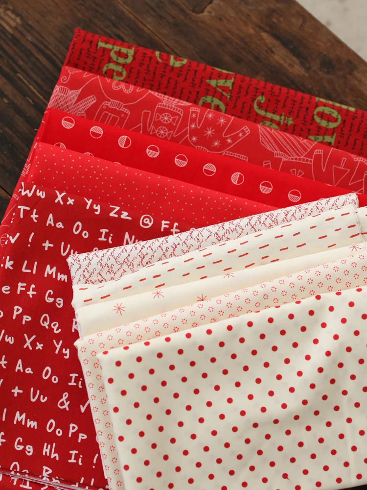 

110cm Width Red Series Printed Cotton Fabrics For DIY Sewing Textile Tecido Tissue Patchwork Bedding Quilting Accessories