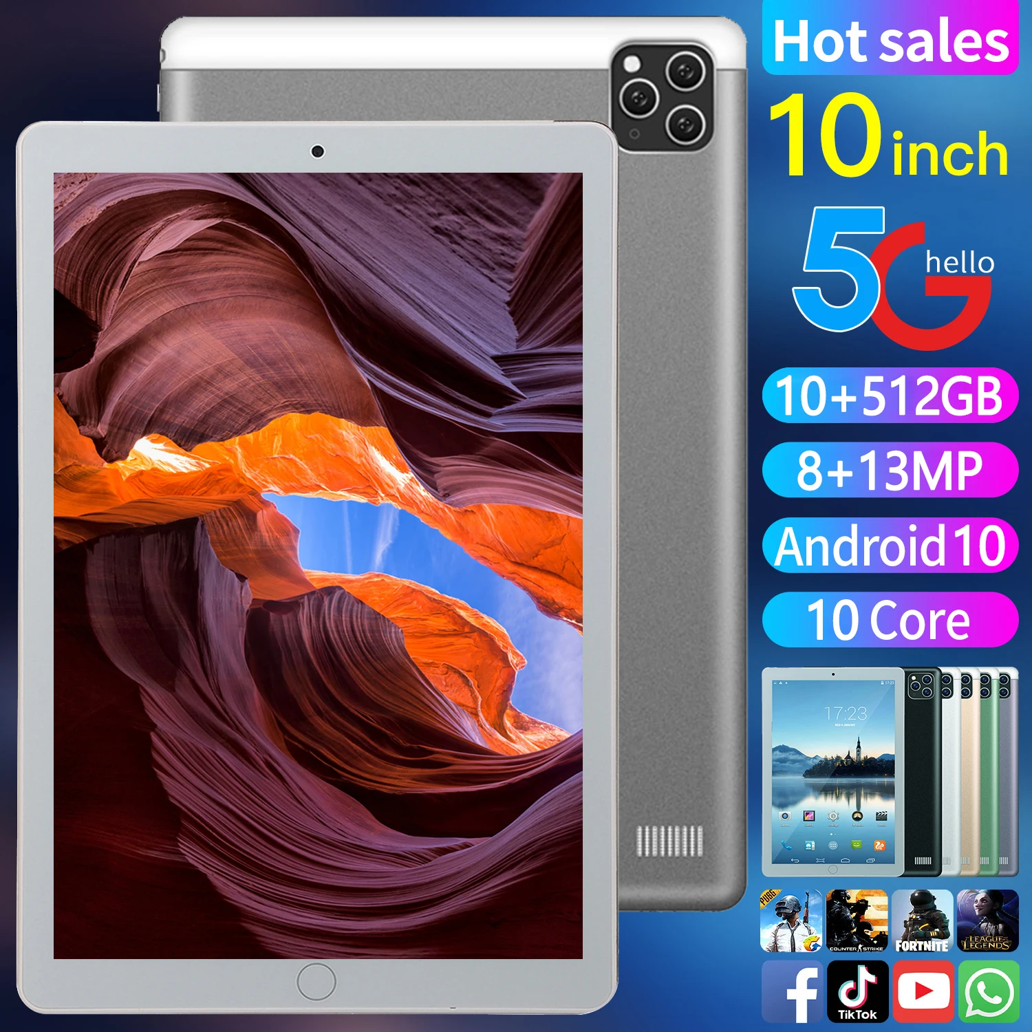 

Global Version S11 10-inch Tablet PC 2560x1600 IPS 10GB RAM 512GB ROM 5G Network Dual SIM Tablet PC 10 Core Android Wifi