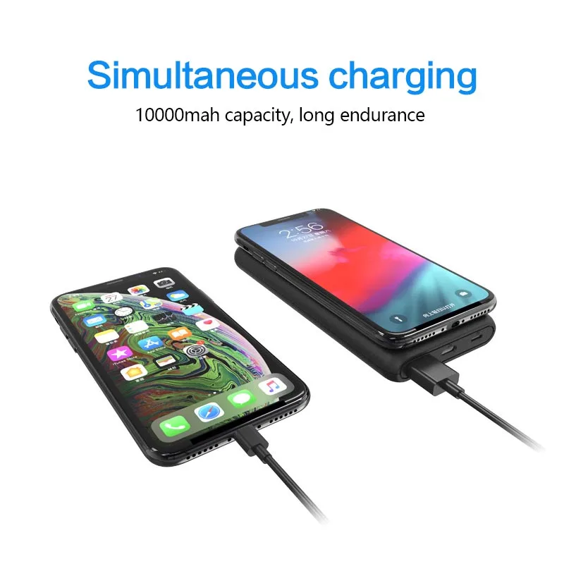 Беспроводное зарядное устройство QI 10000 мА портативное для iPhone 11 pro Max XS X Samsung