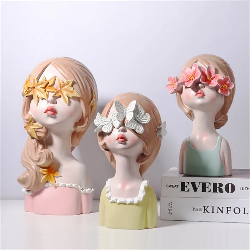 

Girl Sculpture Wedding Gift Christmas Decoration for Home Office Figurine Home Living Room Decor Perfect 3D Printing Technology