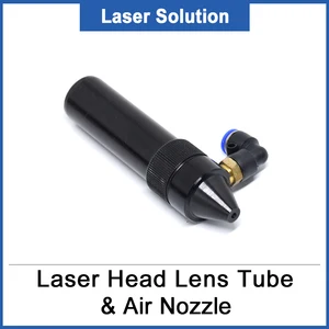 Лазерная головка для объектива, трубка + Воздушная насадка для лазерного гравера, диаметр объектива 20 мм, регулировка фокусного расстояния 50,863,5101,6 мм для CO2-машины
