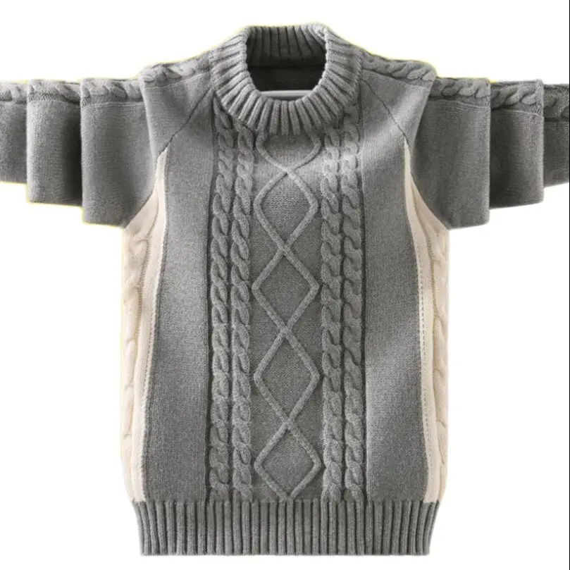 

Зимние Оригинальные высококачественные толстые теплые свитера из чистого хлопка на весну и осень, одежда для больших детей, топы, рубашка для подростков