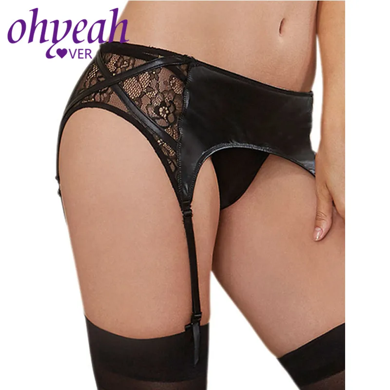 Ohyeahlover размера плюс 5XL 6XL кружева пэчворк искусственная кожа подвязки для женщин чулки с подтяжками пояс Горячие Сексуальные Подвязки Пояс PL5118