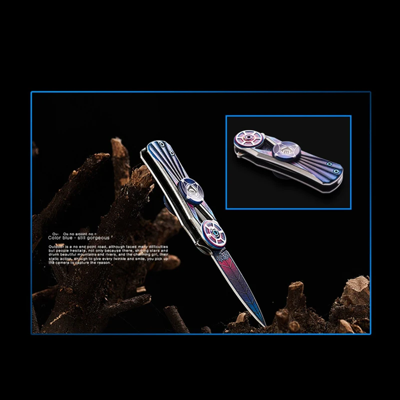 Многофункциональный складной нож высокой твердости с гироскопом для пальцев