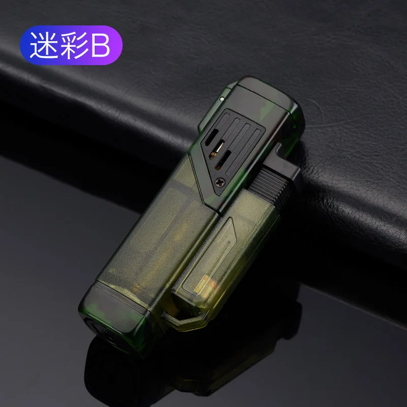 Зажигалка с четырьмя насадками многоразовая газовая ветрозащитная