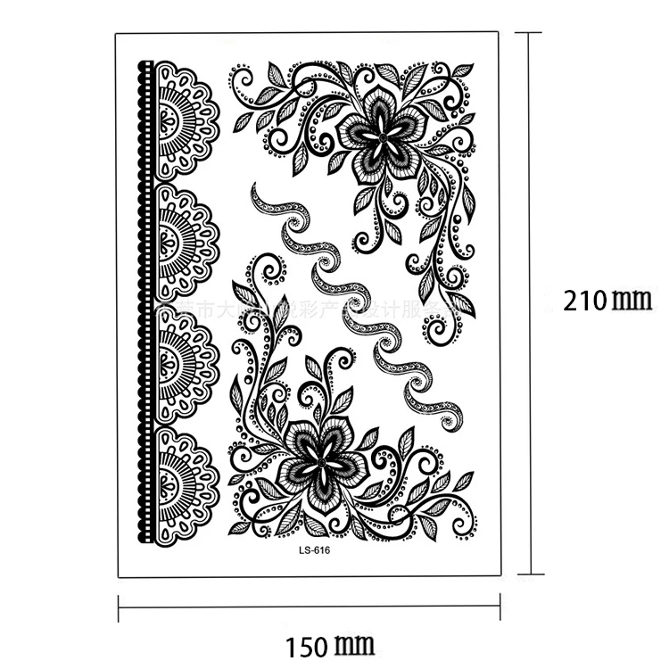 21 X 15 CM Sized Sexy Cool Beauty Tattoo Laciness style Waterproof Hot Temporary Stickers |
