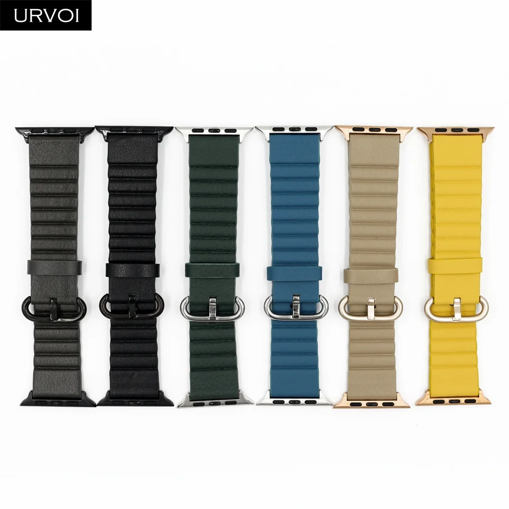 Ремешок URVOI для Apple Watch series 6 SE 5 4 3 2 1 дизайнерский браслет из искусственной кожи с