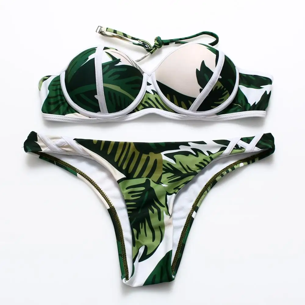 

COSPOT Bathing Suit Women Bikinis 2019 Mujer Bikini Summer Print Swimsuit Low Waist Swimwear Beaching Maillot De Bain Femme 2019