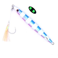 castfun baits artificial bait glow 1pcs 100g 160g 200g lure speed luminous jigging lures with fishing hook fishing jig