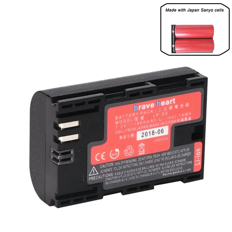 Bateria LP-E6 LP E6 LPE6N батарея камеры Япония Sanyo сотовый+ светодиодный USB двойной зарядное устройство для Canon EOS 5DS R 5D Mark II 5D 6D 7D 80D