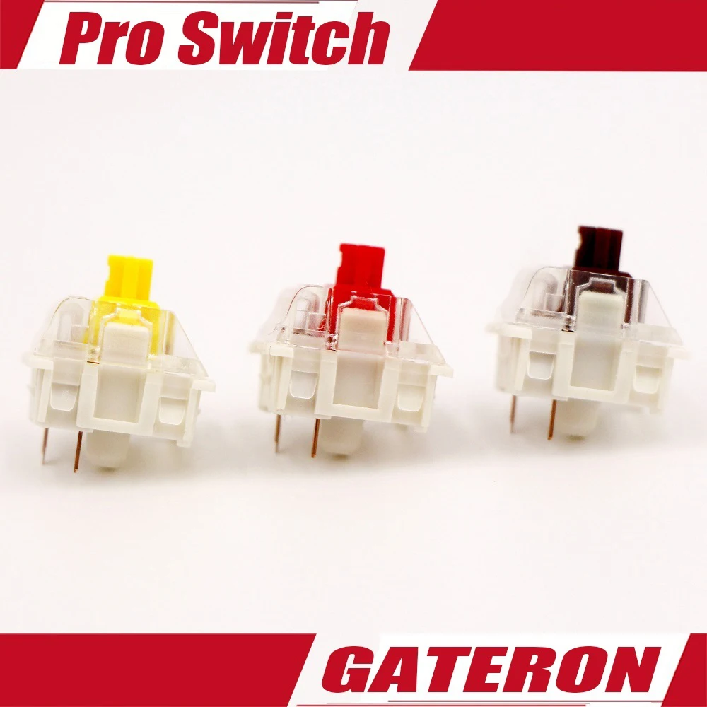 Gateron Yellow Pro Switches Mechanical Keyboard Switches Lube Linear Tactile Switch 3Pin RGB LED SMD Gaming Red Brown MX Switch