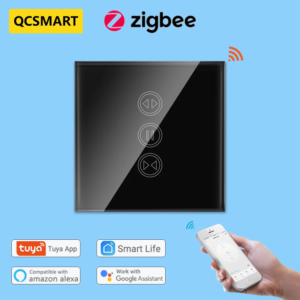 

Смарт-занавес Tuya ZigBee, 3,0 дюйма, сенсорный переключатель для роликовых затворов