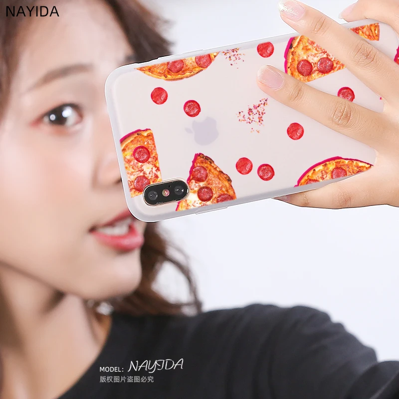 NAYIDA Pizza Donut Soft Silicone Case For iPhone 13 12 Mini 11 Pro XS Max XR X 8 7 6 Plus SE S scratch proof Cover | Мобильные
