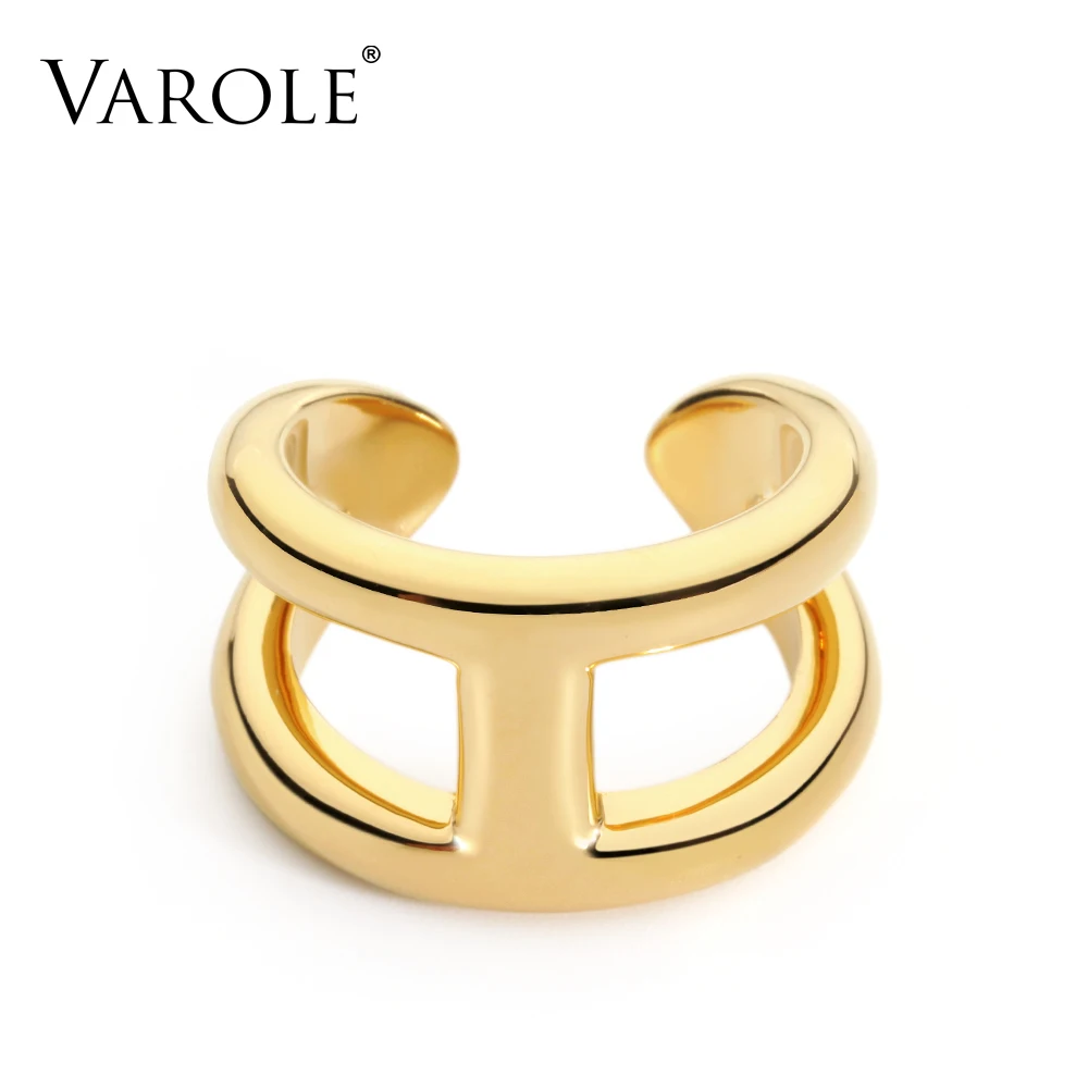 Gold Color VAROLE фирменные кольца, обручальное модное кольцо среднего размера, модные кольца для суставов палец для женщин, ювелирные изделия - Цвет основного камня: Gold Color
