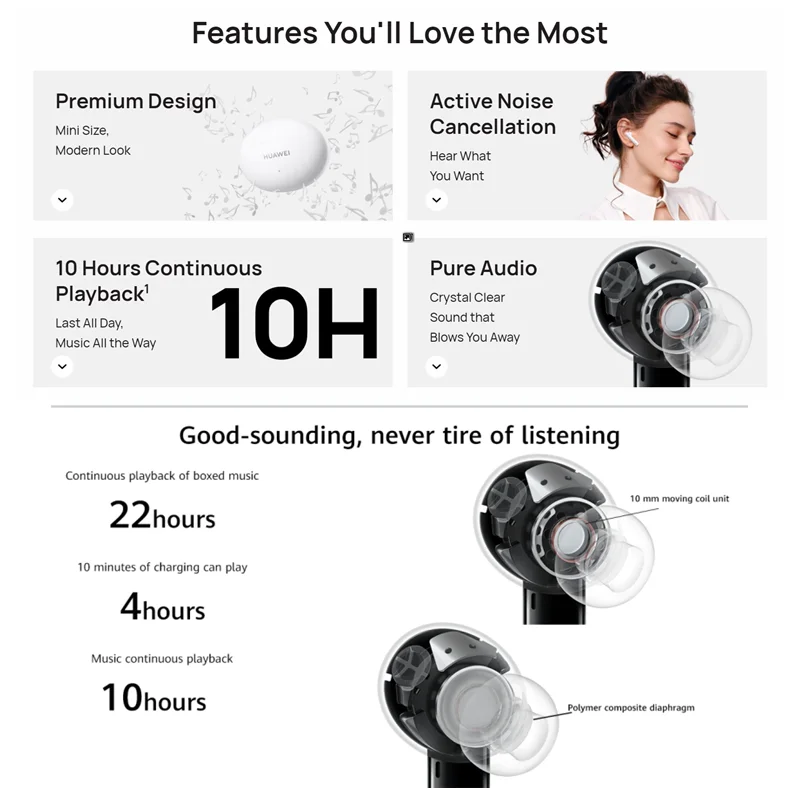 huawei freebuds 4i fone de ouvido bluetooth wireless bluetooth headphone tws active noise call reduction eearphone free global shipping