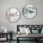 Настенные картины в традиционном китайском стиле, настенные художественные плакаты с изображением цветов, птиц, бамбука, для гостиной, дома, коридора, декоративное полотно