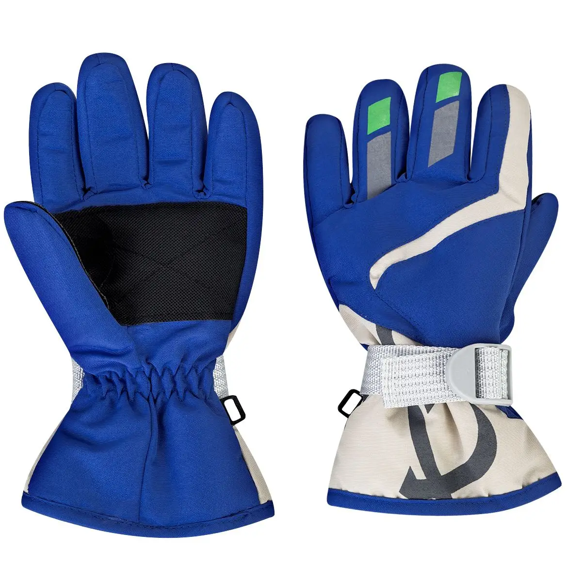 

Children Boys/Girls Snowmobile Winter Warm Ski Gloves Sports Waterproof Windproof Snow Mitten Adjustable Ski Strap Skiing Gloves