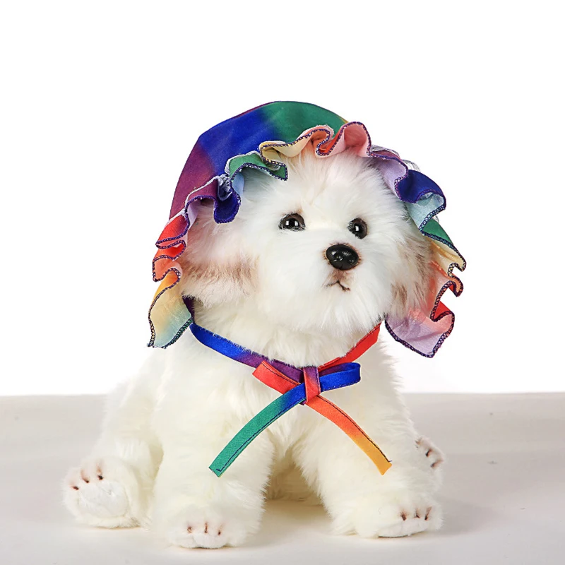 

Sweet Pet Cap Hat Colorful Fashion Outdoor Cap Lovely Sunscreen Sunhat Well-designed Dog Sun Hat TC Cloth Comfortable Hat