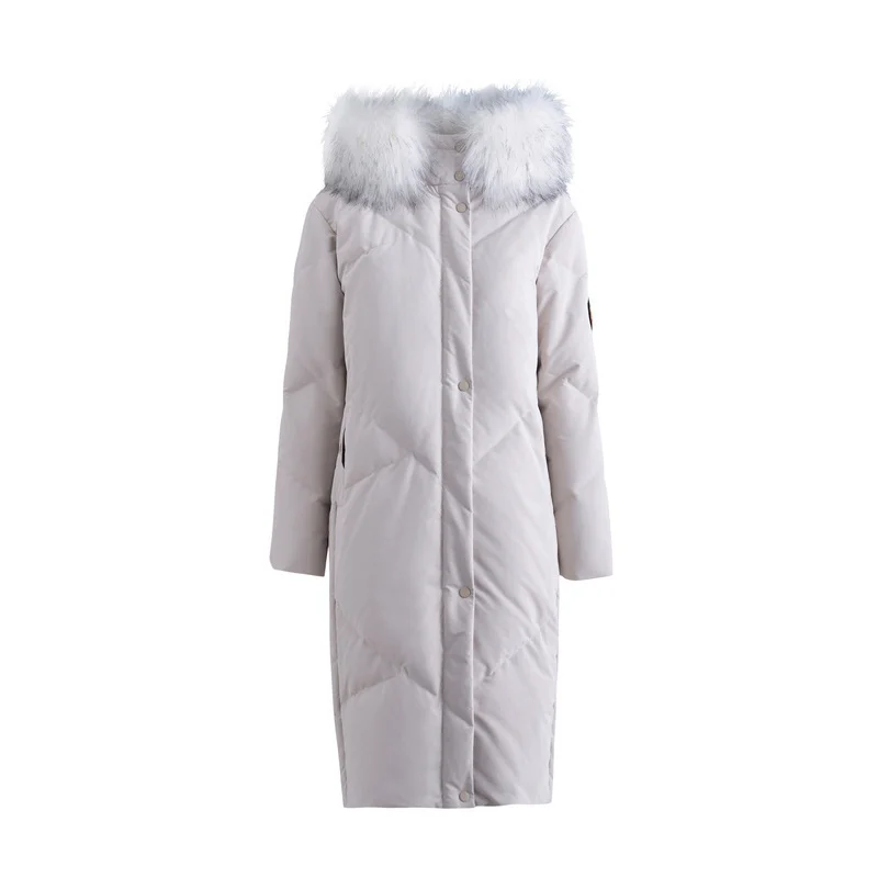 INMAN Winter New Arrival Embroidery Hooded Solid Warm Women Long Down Coat