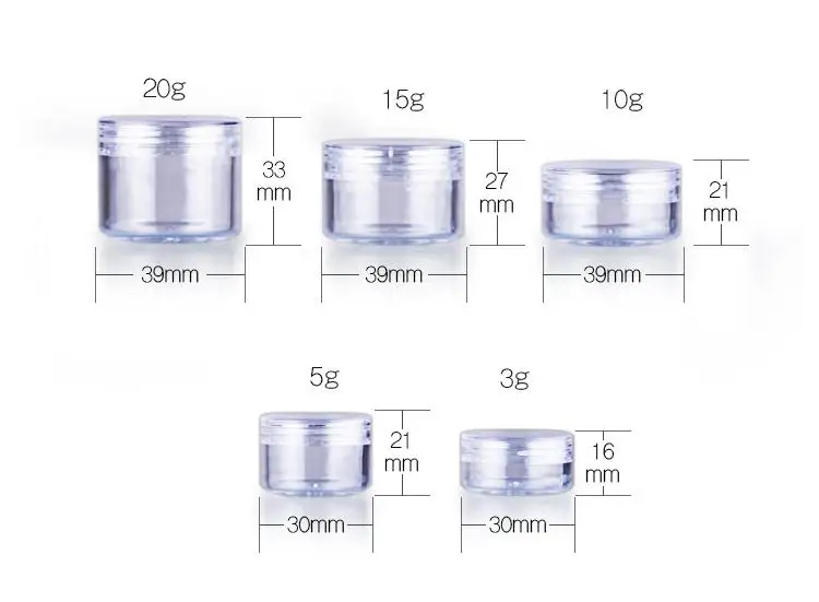 

Free Shipping 1000pcs 10g Transparent clear Cream Jar,10ml Clear Plastic jar, empty cosmetic containers SN227